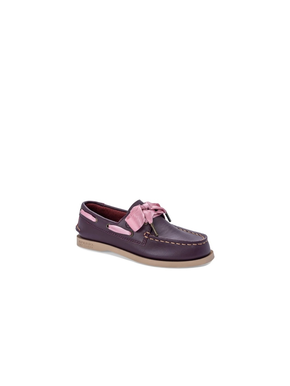 Sperry Purple Kids Moccasin with Pink Bow